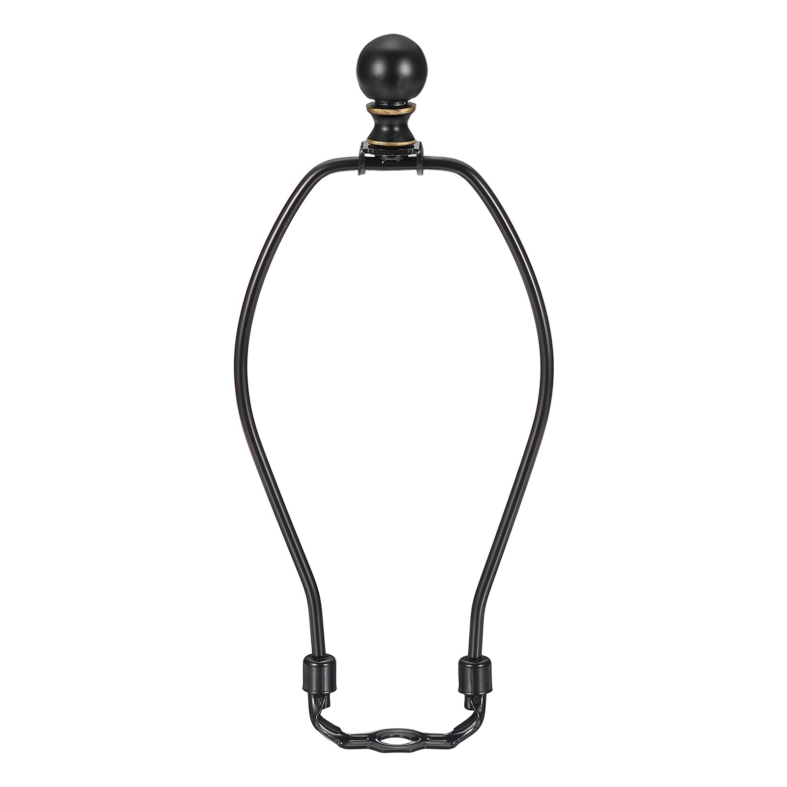 PATIKIL 1 Set 8" Lamp Shade Harp Holder, Heavy Duty Detachable Lampshade Brackets with 1.46" Height Solid Metal Finial Shade Holder for Table and Floor Lamps, Black