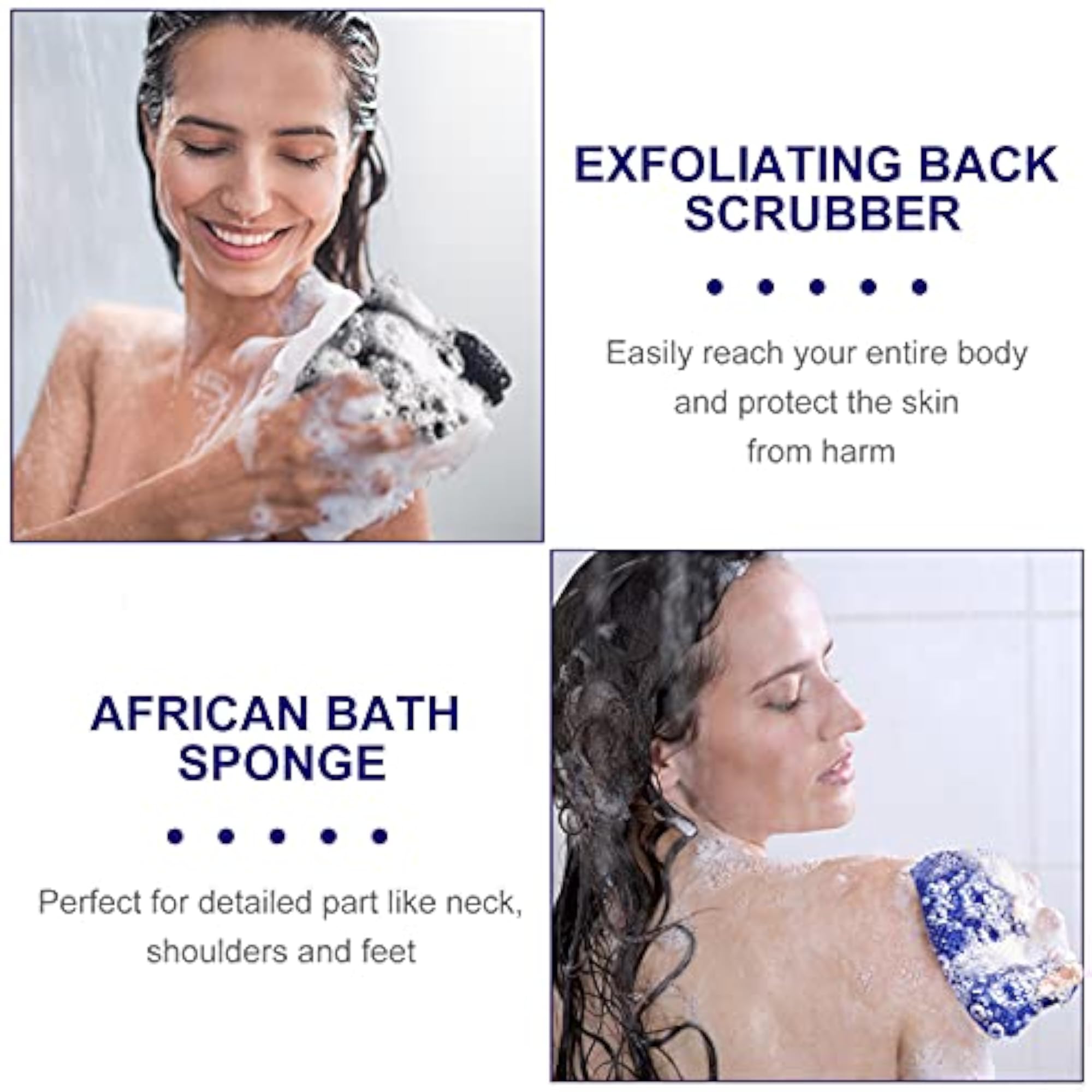 2 Pieces African Bathing Sponge Exfoliating Body Scrubber