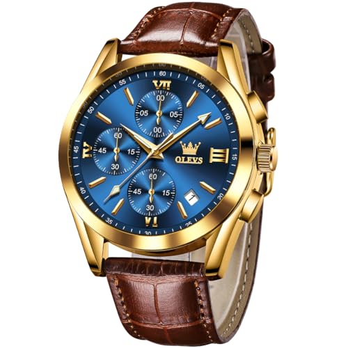 Image of OLEVS Mens Watches Stylish Chronograph Waterproof Luminous Silicon Strap Multifunction Watches for Men Business Men Wrist Watch