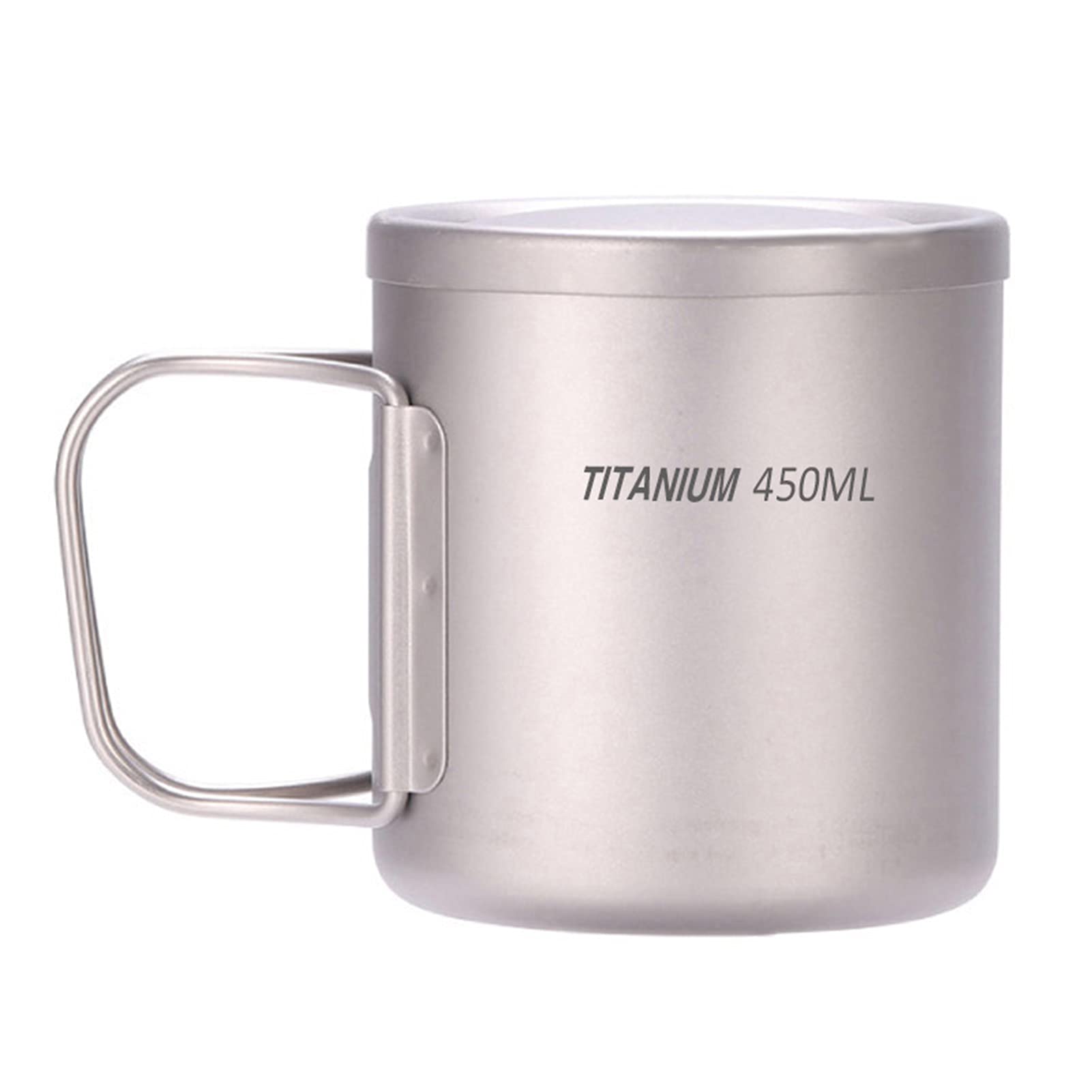 220ml/330ml/450ml/550ml Doppelwandige Wassertasse Kaffee Tee Becher für Home Office Outdoor Camping Wandern Rucksack Picknick,Kaffeetasse aus Titan