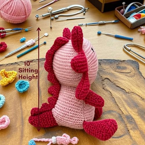 Image of Pink Crochet Axolotl Plush, 10-Inch Soft Stuffed Animal