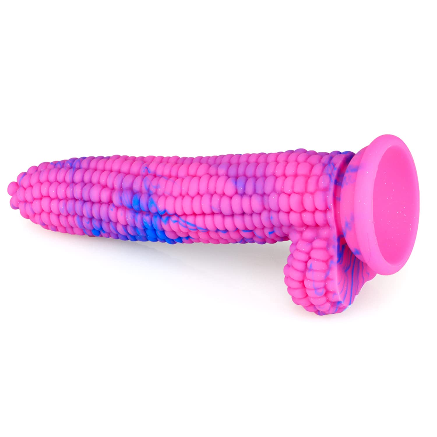 Monster Dildo Colourful Big Grain Corn Adult Sex Toy with Strong Suction Cup 8 Inch Flexible Soft Vegetable Dildos -: Pink