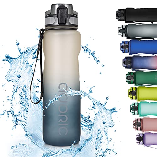 Adoric Sport Trinkflasche, [BPA Frei Tritan] 1L Auslaufsicher Kunststoff...