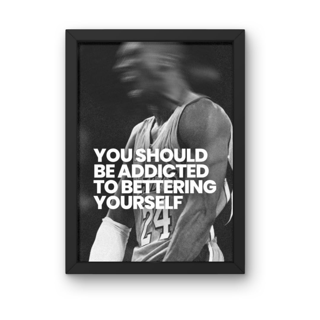 Kobe Bryant Framed Poster,A4 Size 8x12 Inches, Motivational Posters With Frame| NBA Frame|3mm Unbreakable Acrylic Glass| for Living Room, Bedroom, Office, Study Room, Hostels-image-2