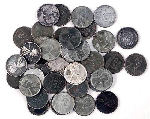 USA 1943 Steel Wheat Cents Coin - Wartime Mixed Mint Marks Circulated - Lot of 50