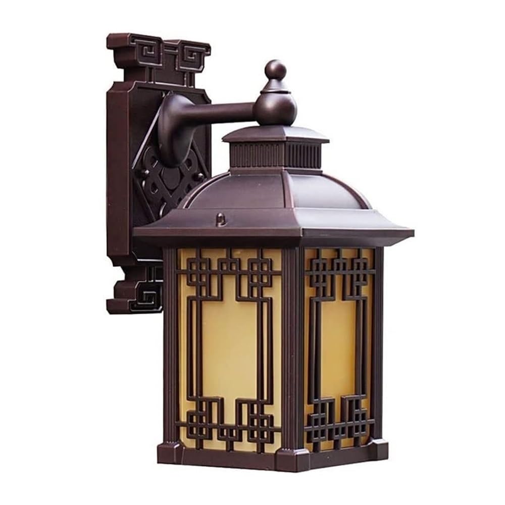 OZBMA Antique Aluminum Wall Sconce Square Glass Shade Lamp Outdoor Waterproof Light for Corridor Garden Aisle Balcony Villa Lighting Fixture