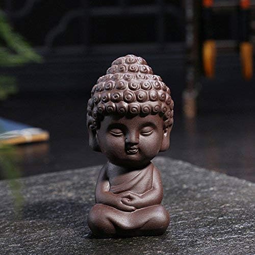 Baradu Small Buddha Statue For Home Car Decor Monk Figurine India Yoga Mandala Sculptures (Ofb)