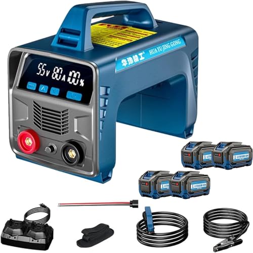 Soldador a Batería Inalámbrico, Máquina de Soldar Portátil con Inversor IGBT, Arranque en Caliente, Incluye Baterías, Pantalla LED, Ideal para Proyectos de Bricolaje y Reparaciones Domésticas