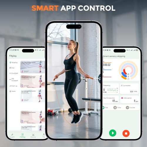 Image of Smart Jump Rope, Wireless Jumping Rope, Supports Game App Interaction, Suitable for Home and Gym exercise, Fitness Skipping Rope, Suitable for Women, Men, Adults and Children