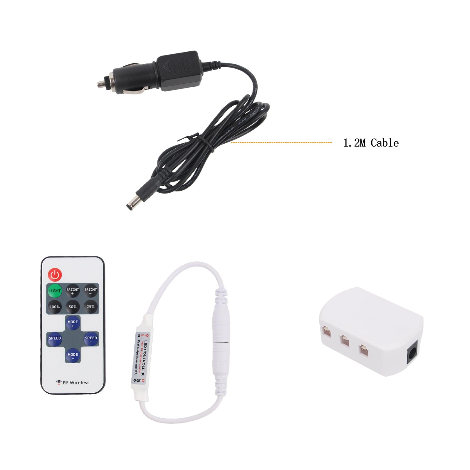 Lot de 6 Spotlights LED Intérieurs 12V Camping-Car Dimmables avec Télécommande Adaptateur Séparateur 6000K Blanc Froid 2W pour T4 T5 Bateau Argenté