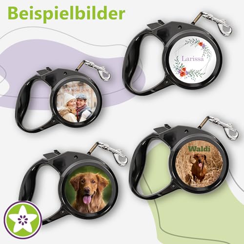 Kiwistar - Hundeleine - 200x20mm - selbst gestalten mit Foto & Wunschtext - individuell Bedruckt - personalisierte Geschenkidee - Leine mit bis 3m länge - für Hunde bis 25 kg