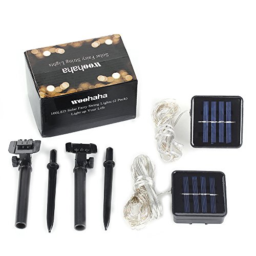 woohaha Solar String Lights 2-Pack 33ft 100 LED Warm White — view 8