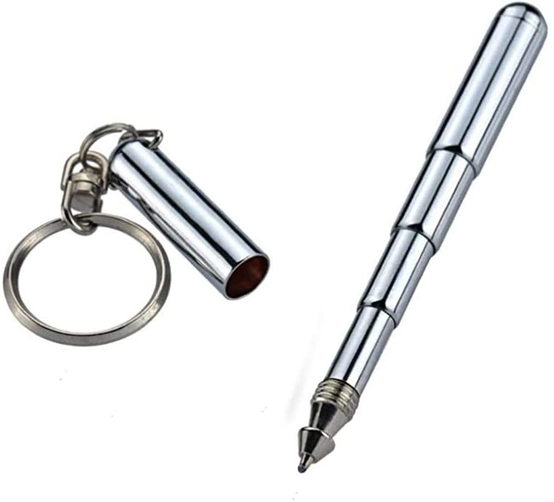 1 piece Retractable mini pen made of stainless steel Retractable pocket pen keychain Dad gadgets birthday Christmas — view 9