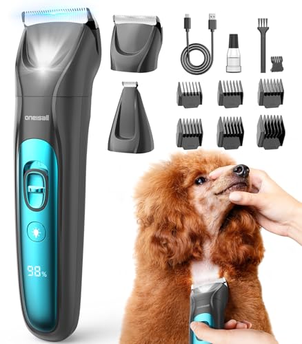 Kit de toilettage pour chien et chat sans fil et silencieux avec tondeuse rechargeable