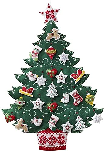 Bucilla Felt Applique Advent Calendar Kit, 17 By 24-Inch, Nordic Tree #TOP4