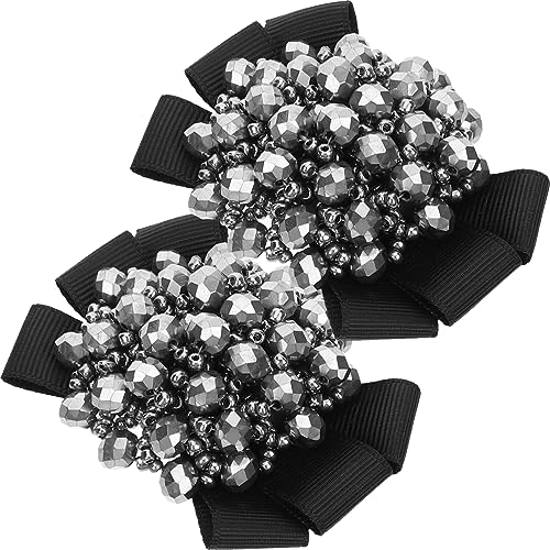 DEARMAMY 1 Par pinzas para zapatos de tela horquillas moño pasador scrunchies coletero heels Cuerno de zapato encantos zuecos hombres clip de zapato de lazo zapatos de novia hebilla paño
