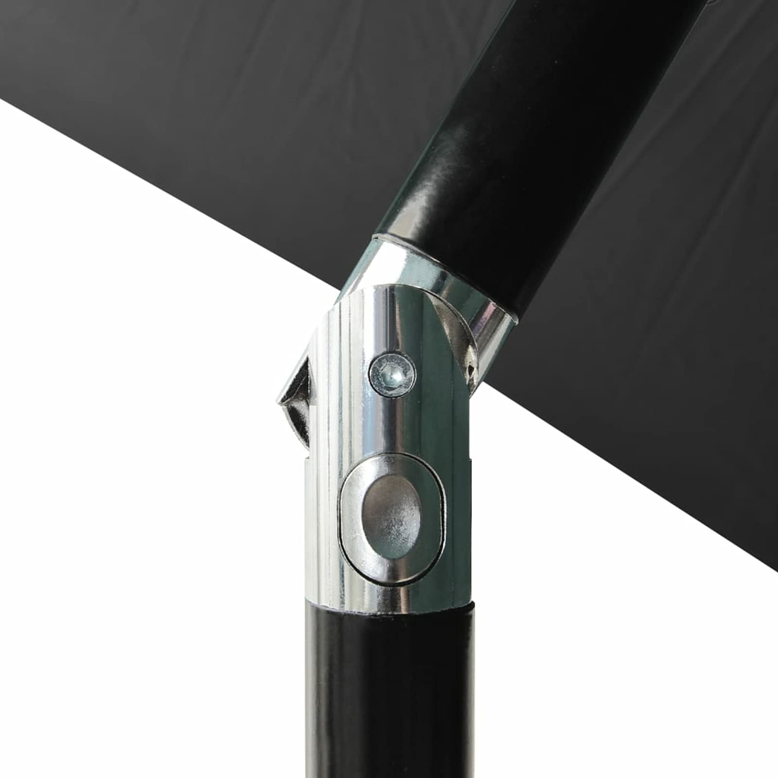 Homgoday Sombrilla de jardín con LED y Palo de Acero Antracita 2x3 m Sombrilla de Jardín,Protección UV Sombrilla Jardín Grande Orientable Jardín Parasol Balcón