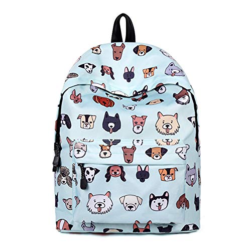 Preisvergleich Produktbild Inwagui Rucksack Mädchen Jungen Schulrucksack Süße Hunde Drucken Kinderrucksack Studenten Freizeitrucksack Damen Reise Daypacks - Blau