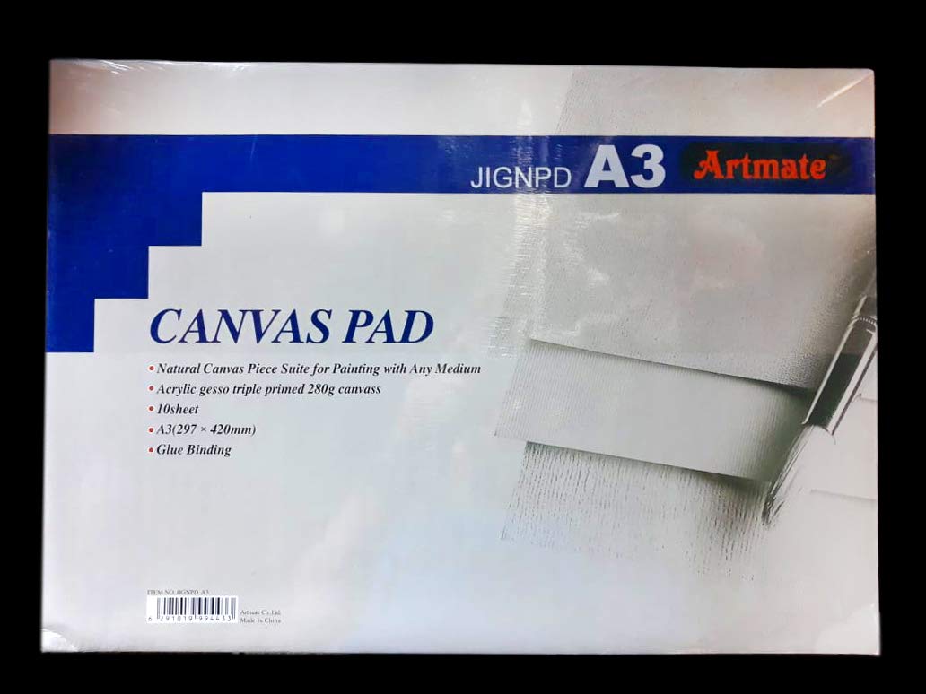 Artmate Canvas Pads, 280gsm, A3, 10 Sheets