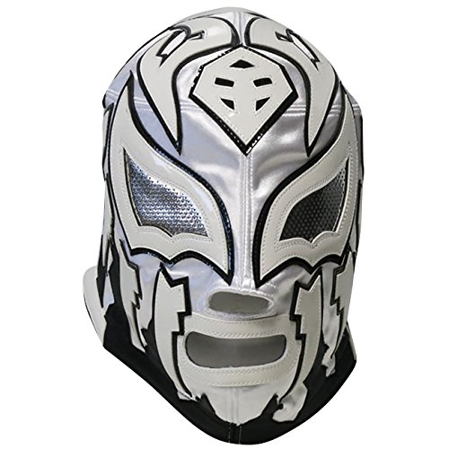 [Maskedmania] 【プロレスマスク】ロス・インゴベルナブレス ラ・ソンブラ 試合用マスク 白×黒 アニべルサリオモデル ルチャリブレ プロレスのサムネイル