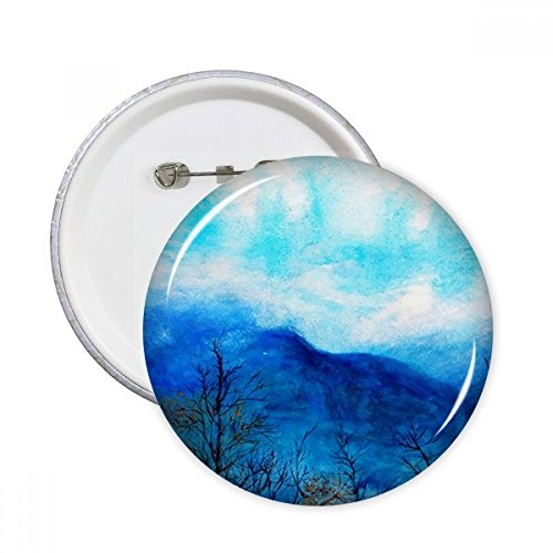 Badge bouton pins peinture bleu mountain rond d'art décoration vêtements multicolore