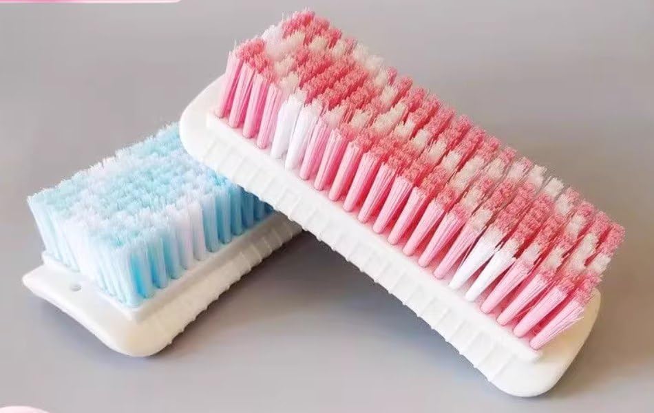Multipurpose Cloth Washing Brush for Laundry & Home Cleaning Heavy Duty Plastic Scrub Brush with Strong Nylon Bristles Clothes, Bathroom Tiles, Kitchen & Floor Cleaning Hand Brush (Pack of 2)-image-18