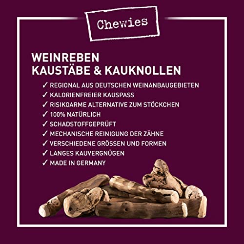 Chewies Kauwurzel für Hunde aus Weinreben - Kau-Spielzeug natürlich, nachhaltig, mineralstoffreich, Holz ohne Schadstoffe (geprüft) - Größe L/XL: Für Hunde ab 15 kg Körpergewicht