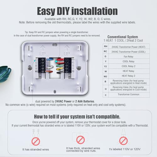 Non-Programmable-Thermostats-for-House-up-to-2-Heat-2-Cool-with-Room-Temperature-Humidity-Monitor-White-Backlit-Screen