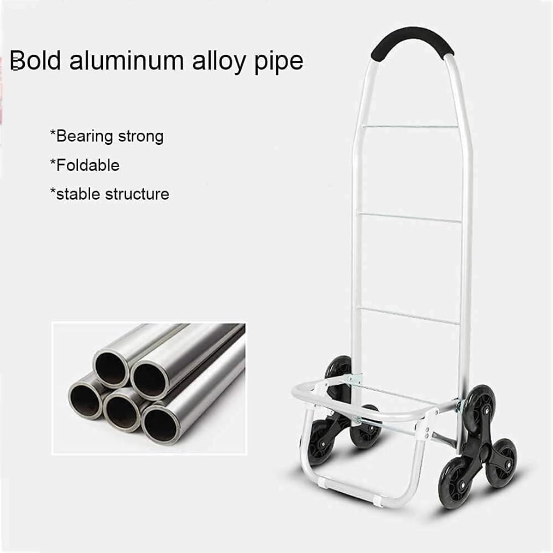 Einkaufstrolley Trolley Einkaufswagen Mit 6 Rädern, Aluminiumlegierung, Isolierung, Zusammenklappbarer Kletter-Treppenstangen-Einkaufswagen Einkaufstasche mit Rollen(Color:A)
