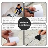 ECENCE 16 Stück Treppenstufen Antirutsch Treppenstufen Matten Transparent für Holz, Fliesen, Stein und andere Glatte Böden, Rutschschutz Treppe, Selbstklebend 60x10cm