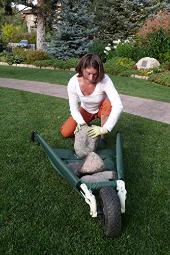 Allsop Home and Garden WheelEasy LE, Folding Yard Cart/Ground Load Wheelbarrow, Lightweight with 150 lbs Capacity, Ultra-Thick Vinyl-Coated Nylon, Large 10