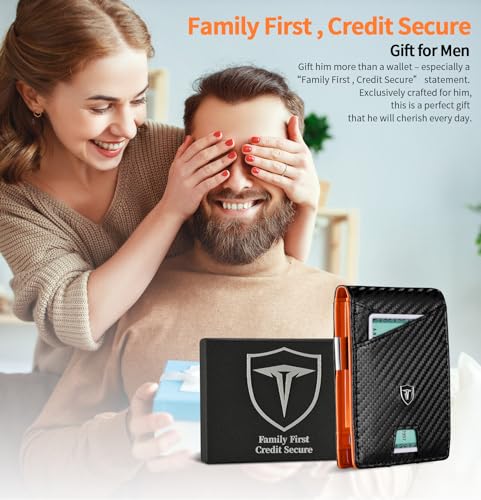 Men Slim Wallet Money Clip: Genuine Leather Minimalist Bifold Front Pocket Wallets with 12 Slots Rfid Blocking ID Window Inside Cash Fold Credit Card Holder Moneyclip Personalized Simple Thin Billfold2