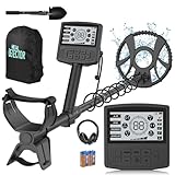 Roylvan Metal Detector for Adults, Professional Higher Accuracy Gold Detector Kit with 10'' Waterproof Coil, 5 Modes with LCD Backlit Display, 19