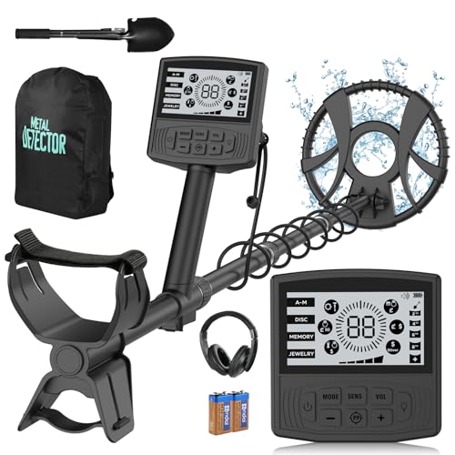 Roylvan Metal Detector for Adults, Professional Higher Accuracy Gold Detector Kit with 10'' Waterproof Coil, 5 Modes with LCD Backlit Display, 19