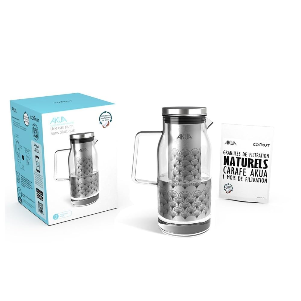 Carafe filtrante en verre 1,2 L Cookut pichet de table écologique sans plastique