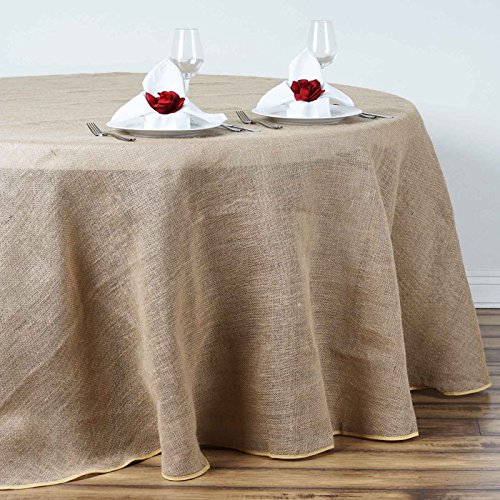 BalsaCircle 90-Inch Natural Brown Burlap Jute Rustic Round Tablecloth Country Chic Wedding Party Dining Room Home Table Linens
