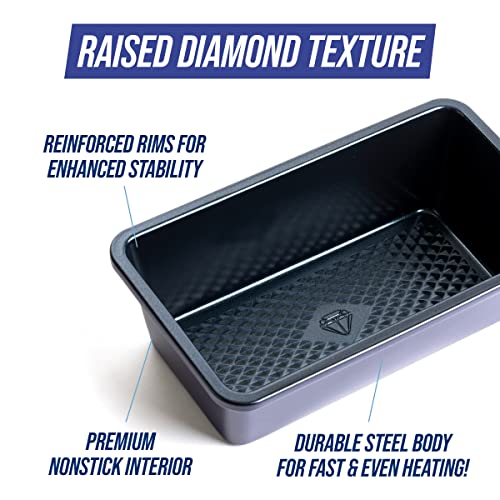 Blue Diamond Bakeware Diamond Infused Ceramic Nonstick, 9" Loaf Pan For Cake Bread Meatloaf And More, Dishwasher And Freezer Safe, Pfas-Free, Blue #TOP2