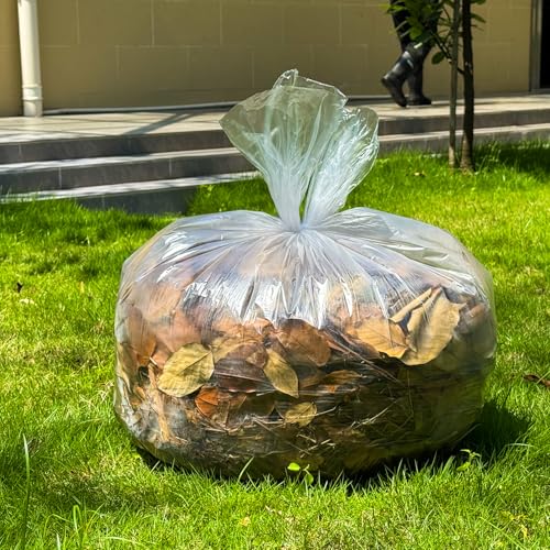 Image of 33 Gallon Clear Trash Can Liners, 33'' x 40'', 500 Count, High Density Garbage Bags for Home, Outdoor, Recycling, Commercial, and Industrial Use