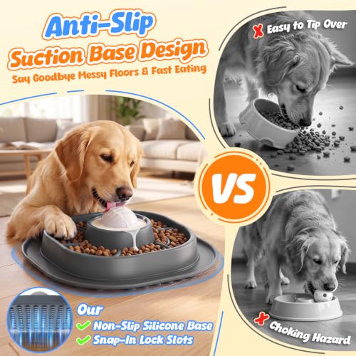 2-in-1 PandaTOP Slow Feeder Dog Bowl w/ Rolling Lick Ball 8.49 + Free Shipping w/ Prime or on 35+ + 50% Off Code E9GZMBS1 - image 3