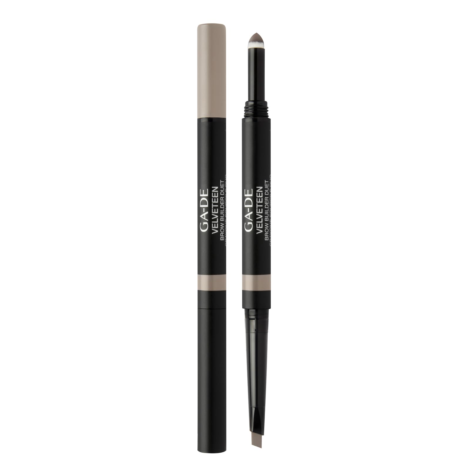 Velveteen Brown Builder Duet, 22 - Long-Wear Eyebrow Pencil Dark Brown - Double-Ended Eyebrow Tint and Eyebrow Filler - Paraben Free - 0.02 oz