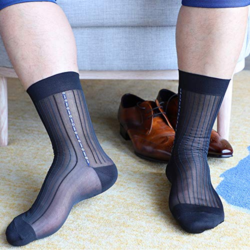 Nanxson 5/10 Pairs Men's Ultra Thin Socks Sheer Casual Sock Dress Socks (10 Pairs X Random Color-28) #TOP3