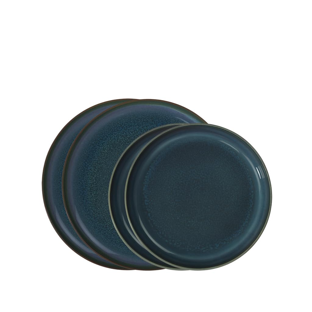like by Villeroy & Boch - Crafted Denim, 4-częściowy zestaw stołowy, porcelana premium, turkusowy