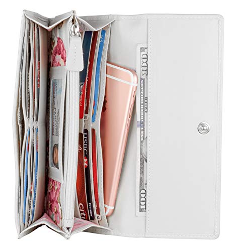 Genuine Leather Women RFID Slim Wallet For Women By Mou Meraki (ICE GREY)