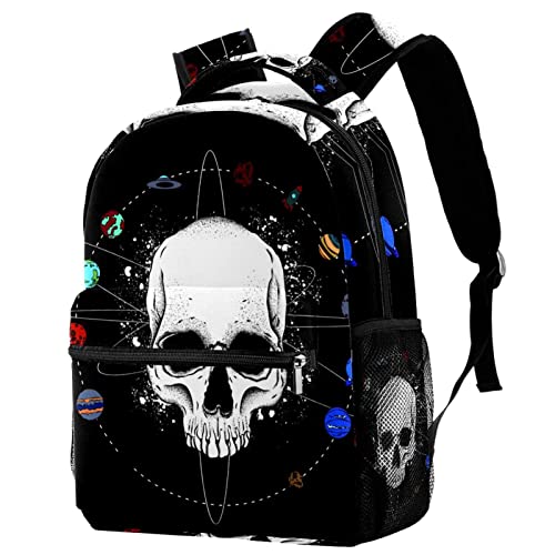 Senderismo y camping con mochilas ligeras de planetas y calavera