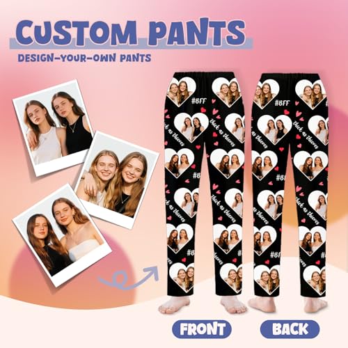ALBK Custom Pajama Pants with 3 Photos, Custom Pajamas for Men Women, Personalized Pajamas Gifts for Dad Mom, Custom PJ Pants3