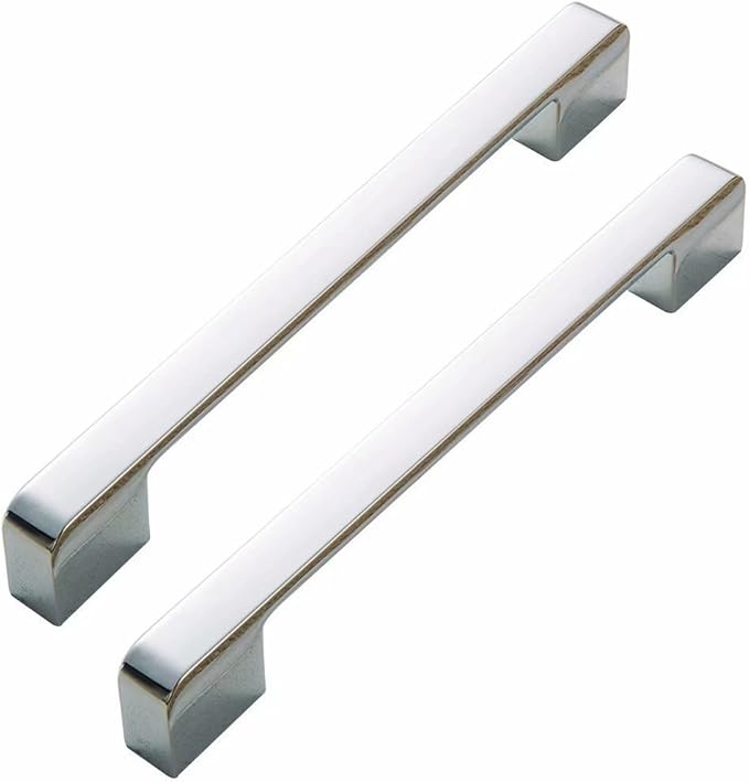 2PCS Polished Chrome Handle Square Bar Kitchen Door