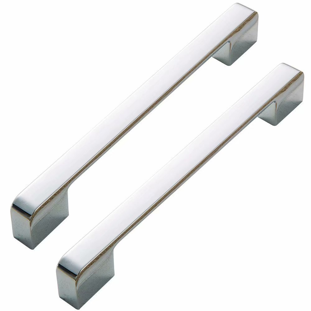 FBSHOP(TM) 2PCS Polished Chrome Cabinet Handle Square Bar Kitchen Door Knob Furniture Drawer Pull Furniture Handles