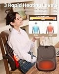 3D Deep Back Massager with 3 Heat Levels– Up & Down Kneading Shiatsu Massager, Electric Lower Back Massage Pillow for Home Use, Office, & Car, Gifts for Women& Men Mom Dad (Brown)