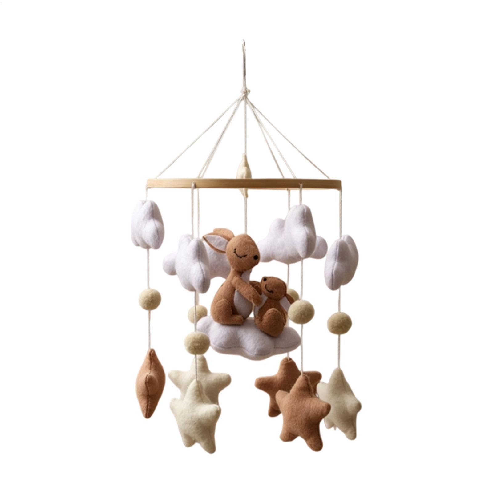 Mobile pour berceau de bébé Boho Bunny | Décoration suspendue en feutre