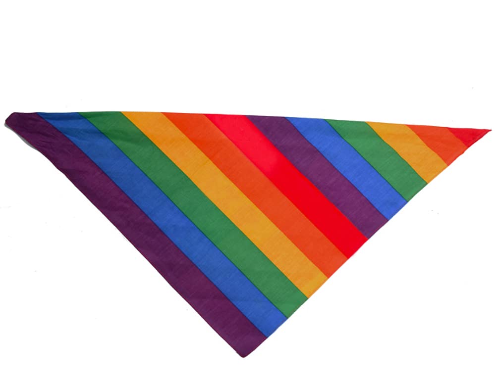 Gay Pride Parade Rainbow Bandana - One Size Fits Most Adults - Rainbow Pride Flag Colors - LGBTQ Gay & Lesbian Clothing & Accessories